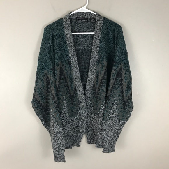 mens grey chunky knit cardigan
